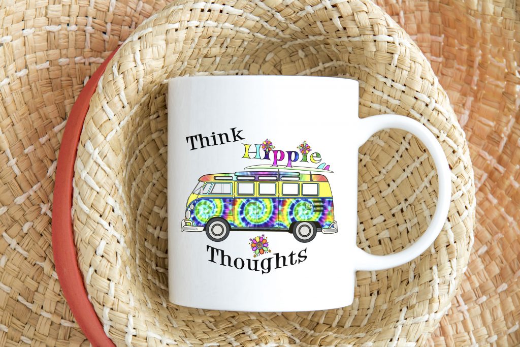 Think Hippie Thoughts Tie Dye Design
