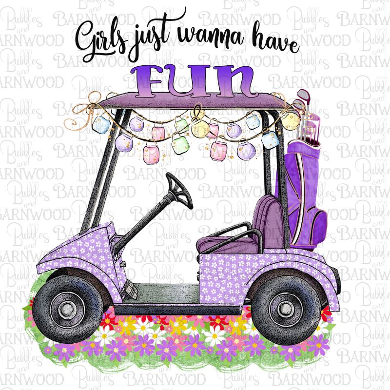 Girl Golf Cart Digital Download