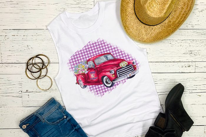 Spring Vintage Pink Truck
