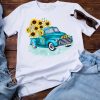 Teal Vintage Truck with Sunflowers