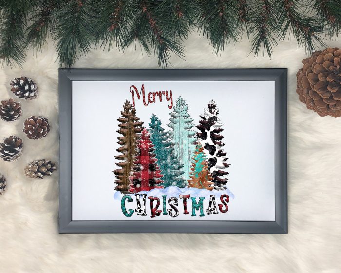 Western Christmas trees Printable