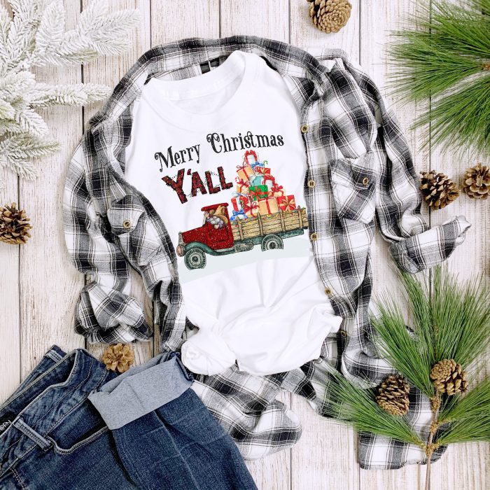 Merry Christmas Yall Gnome Truck shirt